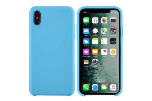 Silikon  iPhone Xs Max Skal - Ljusblå