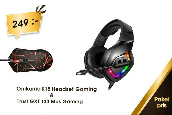 Onikuma Gaming Headset &Trust GXT 133 Mus Gaming