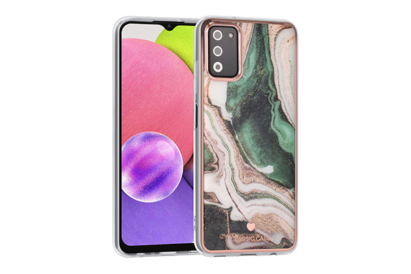  UNIQ Classic Samsung Galaxy A03s Skal - Marmorgrön