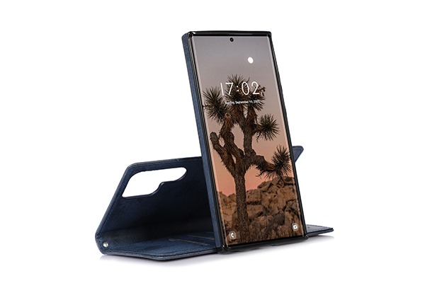 Samsung Galaxy S22 Ultra Magnetisk Flip Fodral- Mörkblå