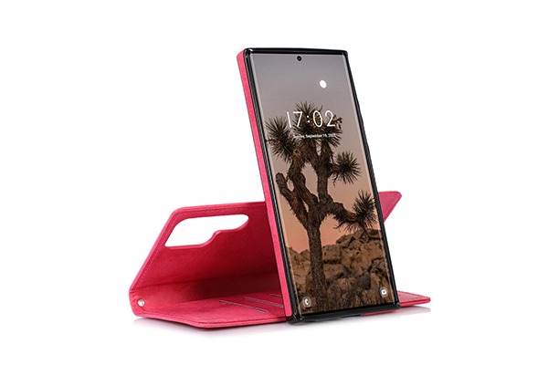 Samsung Galaxy S22 Ultra Magnetic Flip Fodral, fuchsia