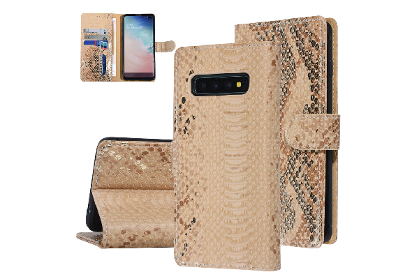 UNIQ Accessory Samsung Galaxy S10 Plus fodral - ormskinn - Guld
