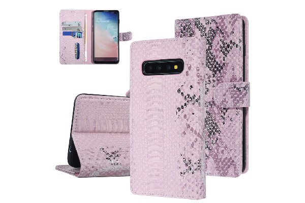 UNIQ Accessory Samsung Galaxy S10 Plus fodral - ormskinn - Rosa