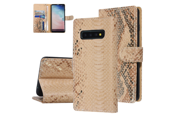 UNIQ Accessory Samsung Galaxy S10 fodral - ormskinn - Guld