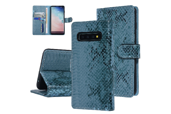  UNIQ Accessory Samsung Galaxy S10 fodral - ormskinn - blå